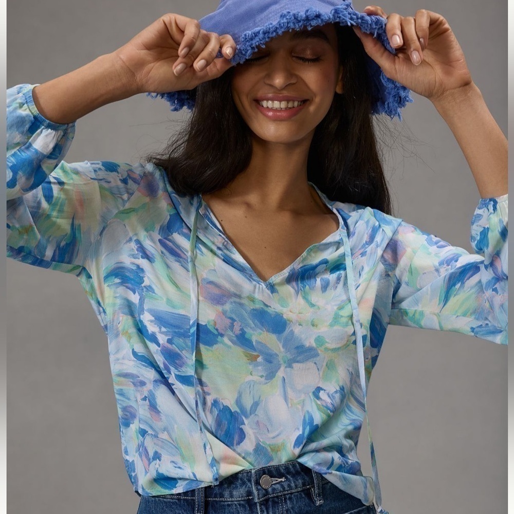 Anthropologie Cloth & Stone Watercolor Blouse XS
